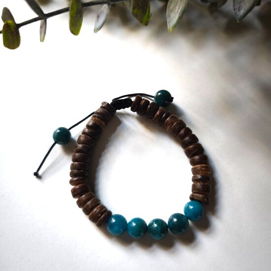 Unisex kokosrieksta un halcedona aproce